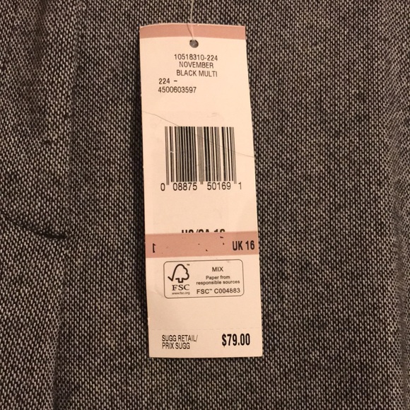 Jones New York Size 12 Women’s dress Pants NWT color Black Multi - Picture 5 of 16